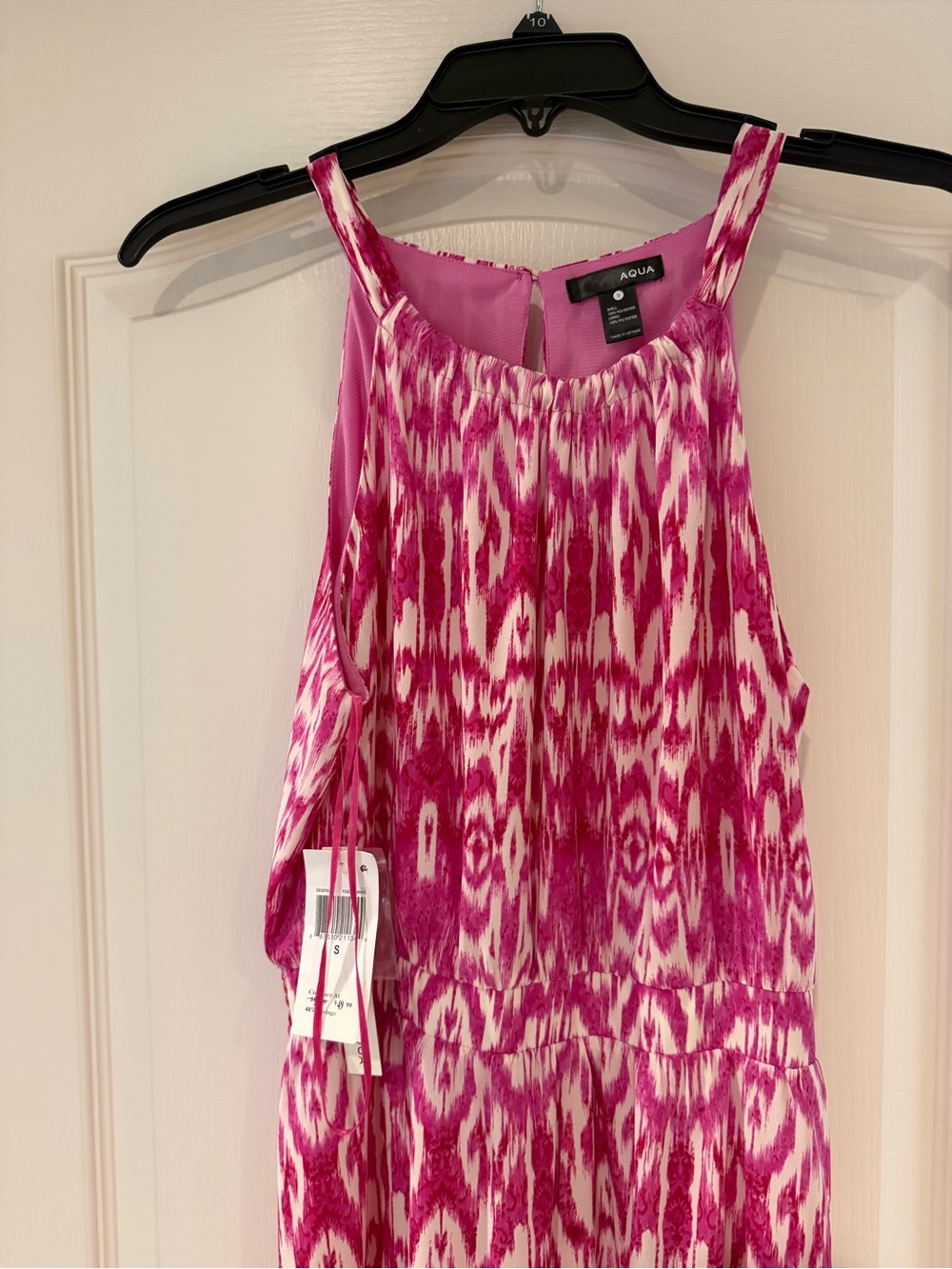 Aqua Fuchsia and White Printed Sleeveless Dress - Size Small - NWT!  By Aqua
